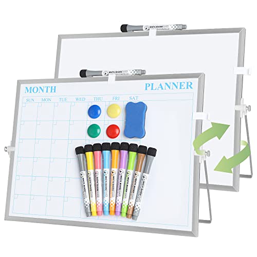 JORKING Dry Erase Calendar 16”x12” Magnetic Desktop Whiteboard JK0005-5 - SILVER Like New