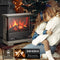 TURBRO Firelake 27 in. WiFi Electric Fireplace Heater 1400W - Gray Wash Like New