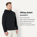 AMAZON ESSENTIALS MEN'S HIKING JACKET AEMN79766M26 - SIZE M - BLACK - Like New