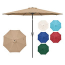 YSSOA 9' Patio Umbrella Outdoor Table Market Yard Umbrella 8 Sturdy Ribs Tan - Like New