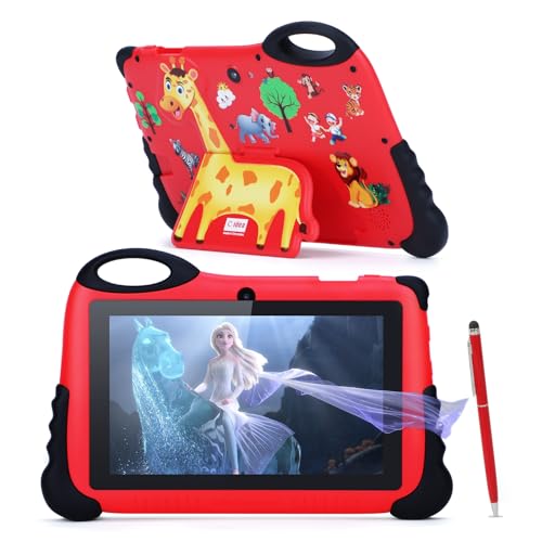 C  idea 7" Kids Tablet, Android 13 Tablet for Kids Age 3-7 With IPS Screen - Red - Like New
