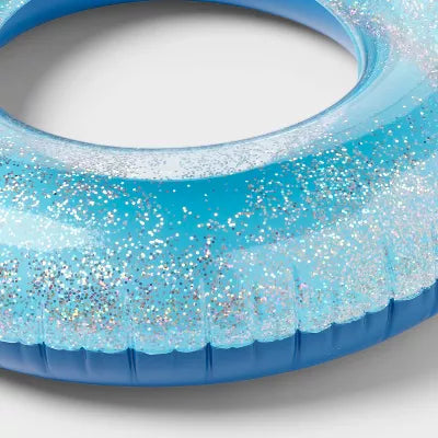 SUN SQUAD 42" RING TUBE - SLIVER GLITTERING/LIGHT/DARK BLUE - Like New