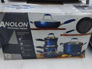 Anolon X Hybrid Nonstick Cookware Induction Pots and Pans Set, 12 Piece - BLUE Like New