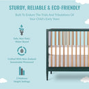 Dream On Me Clover 4-in-1 Modern Island Crib with Rounded Spindles in Olive - Like New