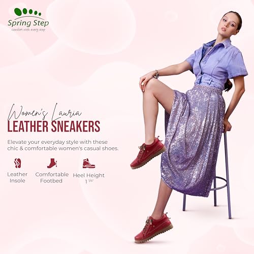 SPRING STEP WOMEN'S LAURIA LEATHER SUEDE CLASSIC SHOES, SIZE 7.5-8, CAMEL - Like New