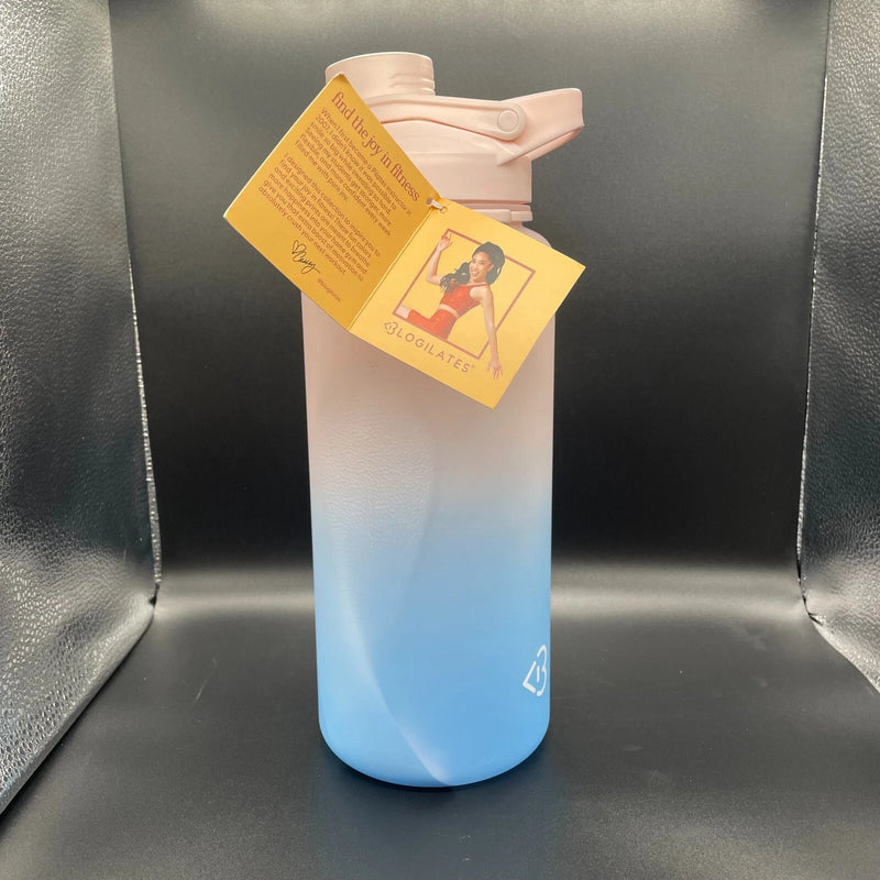 BLOGILATES 64OZ HALF GALLON PLASTIC WATER BOTTLE (BPA FREE) - BLUE OMBRE - Like New