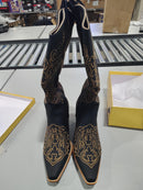 LOERICH WOMEN'S COWBOY BOOTS - SIZE: WOMEN 9.5 - BLACK - Like New