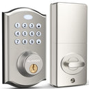 ELAMOR KEYLESS DOOR LOCK - ELECTRONIC WITH KEYPAD, SMART DEADBOLT - M19 - NICKEL - Like New