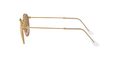 RAY-BAN UNISEX RB3447 ROUND METAL ROUND SUNGLASSES 50MM - LIGHT BROWN MIRRORED - Like New