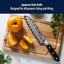 HENCKELS COMPASS DAMASCUS 7-INCH DAMASCUS SANTOKU KNIFE - BLACK - Like New