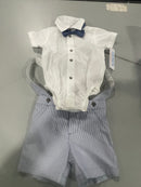 CARTER'S JUST ONE YOU BABY BOY'S STRIPED SUSPENDER SHORTALLS - SIZE 9M - BLUE - Brand New