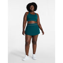 AVIA WOMEN'S ACTIVE SKORT WITH CURVED HEM - SIZE: WOMEN L - EMERALD FOREST - Brand New