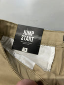 JUMP START MEN'S 4-WAY STRETCH FABRIC BUTTONED SHORTS - SIZE: MEN 18 - KHAKI - Brand New