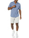 Amazon Essentials Men's Vacation Cotton Button-Down Shirt,Blue, Size L - Brand New