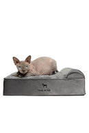 NOAH & PAW Small Dog Bed, 20x15x6.5 Inch VELVET COLLECTION - GRAY - Like New