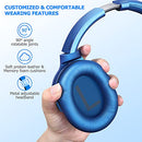 ZIHNIC ACTIVE NOISE CANCELLING HEADPHONES 40H PLAYTIME BLUETOOTH - BLUE - Like New
