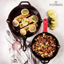 Cuisinel Cast Iron Skillets Set Pre-Seasoned 2-Piece Pan 10" 12" 2 PACK - Black - Like New