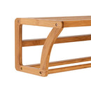 Organize It All Natural Bamboo Wall Mounting Shelf with Towel Bars - Brand New