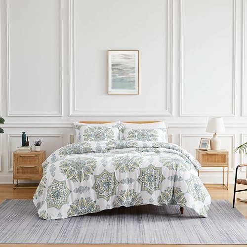 Southshore Fine Living Inc. Oversized Infinity Aqua Queen Duvet Cover Set - Like New