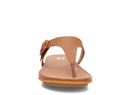 FITFLOP GRACIE RUBBER-BUCKLE LEATHER TOE-POST SANDAL - SIZE: WOMEN 8 - LIGHT TAN - Like New