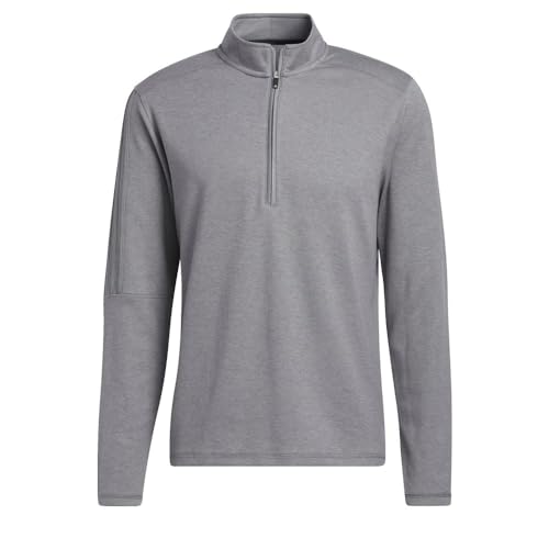 GM0022 ADIDAS MEN'S 3-STRIPES QUARTER ZIP PULLOVER GREY SIZE S - Like New