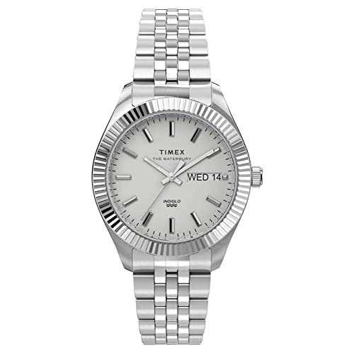 Timex Women's Waterbury Legacy Boyfriend 36mm Watch TW2U78700VQ - SILVER - Like New
