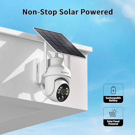 SEHMUA 2K Solar Security Cameras Wireless 2 Pack 360° View RBX-S73 - White - Brand New