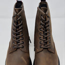 HOGO HUGO MEN'S RYAN SMOOTH LEATHER LACE UP BOOT - SIZE: MEN 10 - OPEN BROWN - Like New