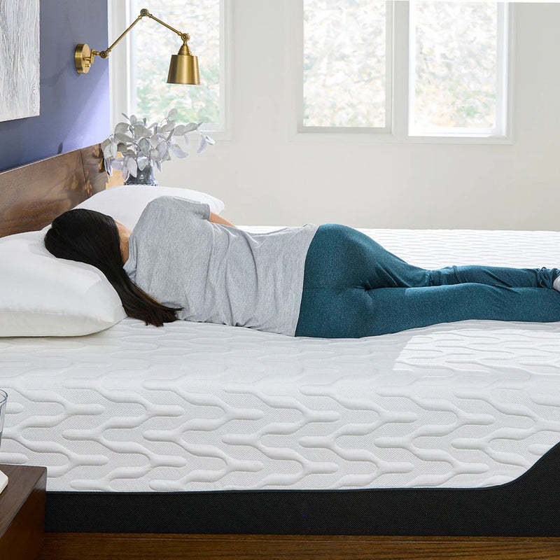 CHITA 11" COOL GEL MEMORY FOAM MATTRESS COOLING COVER QUEEN - WHITE/BLACK - Brand New