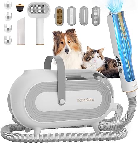 Katio Kadio Pet Grooming Vacuum 60dB Low Noise HairTools Shedding M2 - GRAY Like New