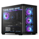 DARKFLASH ATX MID-TOWER GAMING PC CASE BACK PLUG-IN BTF MOTHERBOARD - BLACK - Like New