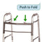 HEALTHLINE Junior Folding Walker Lightweight Deluxe 2Button 5inch Wheels Silver - Like New