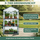 50-176 PURE GARDEN 3 TIER MINI GREENHOUSE 27.5X19X50-INCH BLACK - Like New