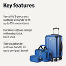 Amazon Basics 3-Piece Luggage Set 22" Expandable Hardside - Scratch & Dent