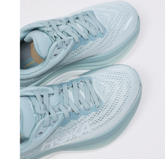 1127952 HOKA ONE ONE Womens Bondi 8 Textile Cloud Blue/Ice Flow Size 8 - Like New