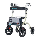 ELENKER ALL-TERRAIN ROLLATOR WALKER WITH SEAT OUTDOOR ROLLING WALKER - CHAMPAGNE - Like New