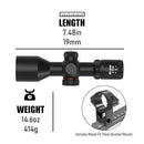 UUQ 3-9X40 COMPACT RIFLE SCOPE RED/GREEN ILLUMINATED RETICLE, BLACK - Like New