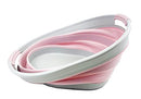 SAMMART 23L (6 Gallons) Collapsible Plastic Laundry Basket (Grey/Pale Pink) - Brand New