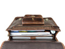 AARON LEATHER GOODS ANCONA LEATHER OFFICE BAG 15" - DARK BROWN - Brand New