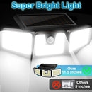 AMERITOP SOLAR LIGHTS OUTDOOR, 2 PACK 233 LED HIGH BRIGHTNESS CORDLESS - BLACK - Like New