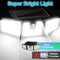 AMERITOP SOLAR LIGHTS OUTDOOR, 2 PACK 233 LED HIGH BRIGHTNESS CORDLESS - BLACK - Like New