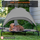 BEST CHOICE PRODUCTS 36IN RAISED COOLING PET DOG BED W/ CANOPY TRAVEL BAG - GRAY - Like New