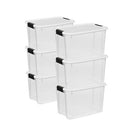 Sterilite 6-Pack 30 Quart Ultra Latch Box, Clear Storage Organizer - B002BA5F5C - Like New