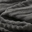 BIBB HOME 4 PACK RIBBED EGYPTIAN COTTON BATH TOWEL SET 27X54 - CHARCOAL GRAY - Brand New