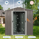 GENERIC 8FT X 4FT OUTDOOR METAL STORAGE SHED WITH METAL FOUNDATION - GRAY - Like New
