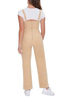 00450854 Forever 21 Women's Button-Up Straight-Leg Jumpsuit Size M - Khaki - Brand New