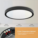 OFFIY 4PK 15.8 INCH BLACK LED FLUSH MOUNT Ceiling Light 32W 3480LM - BLACK - Like New
