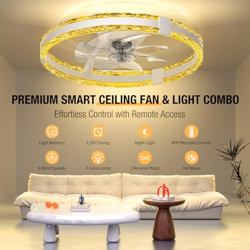 SKRFORM CEILING FANS LIGHTS REMOTE 20'' LOW PROFILE CEILING FAN - Scratch & Dent