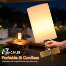 2-Pack Rechargeable Cordless Table Lamps 6000mAh - Wood Grain - Like New