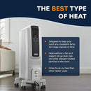 De'Longhi Dragon Digital Oil Filled Radiator Heater 1500W Electric Space - WHITE - Like New